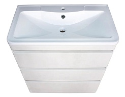 Style Line Мебель для ванной напольная Атлантика 80 (3 ящ.), Люкс, бетон крем, PLUS – фотография-7